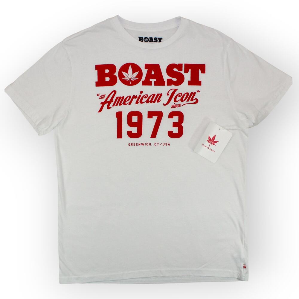 NEW BOAST T-Shirt (M) American Icon 1973 Greenwich CT USA Tennis